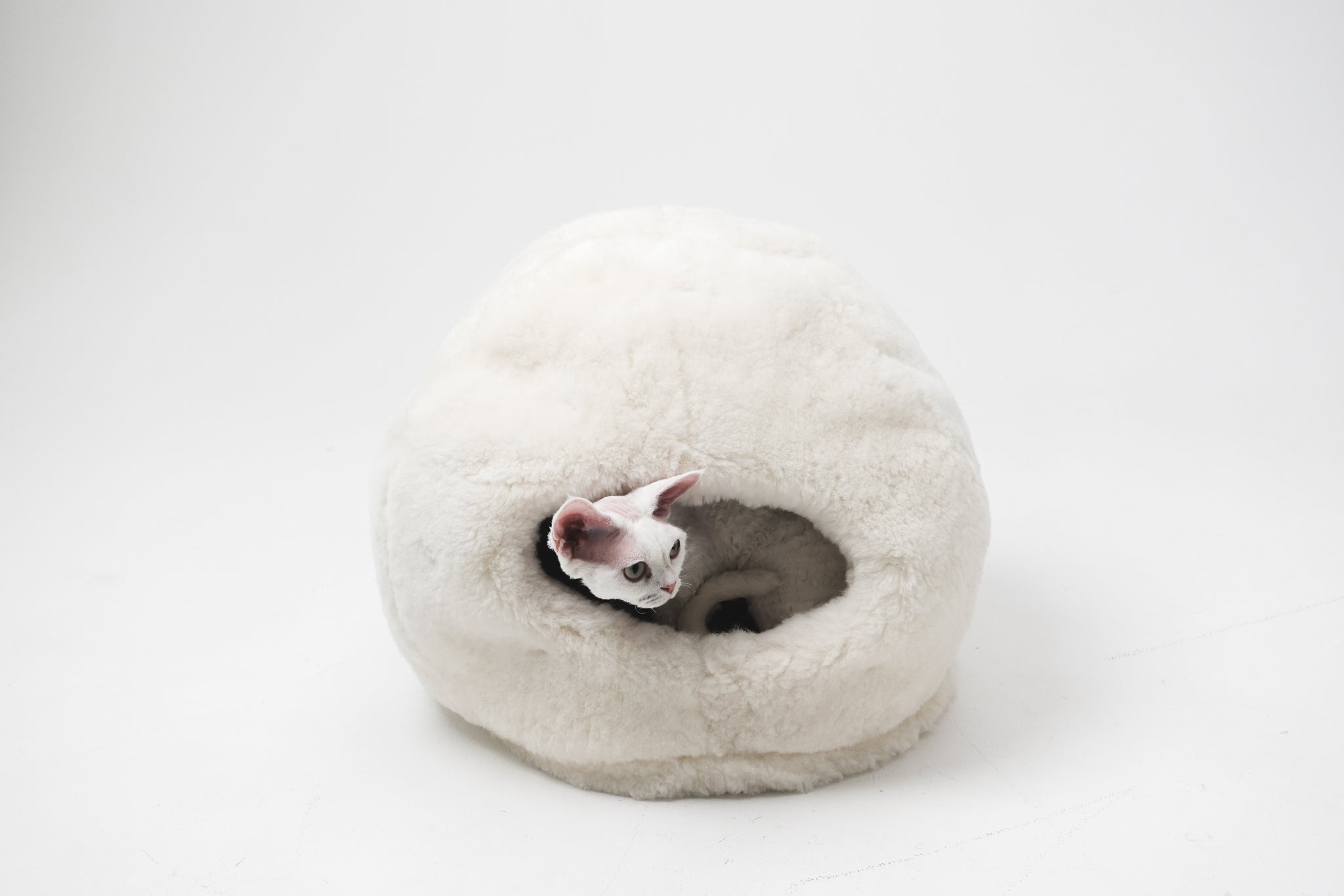 Nest Natural Sheepskin Pet Bed - White - Your Home